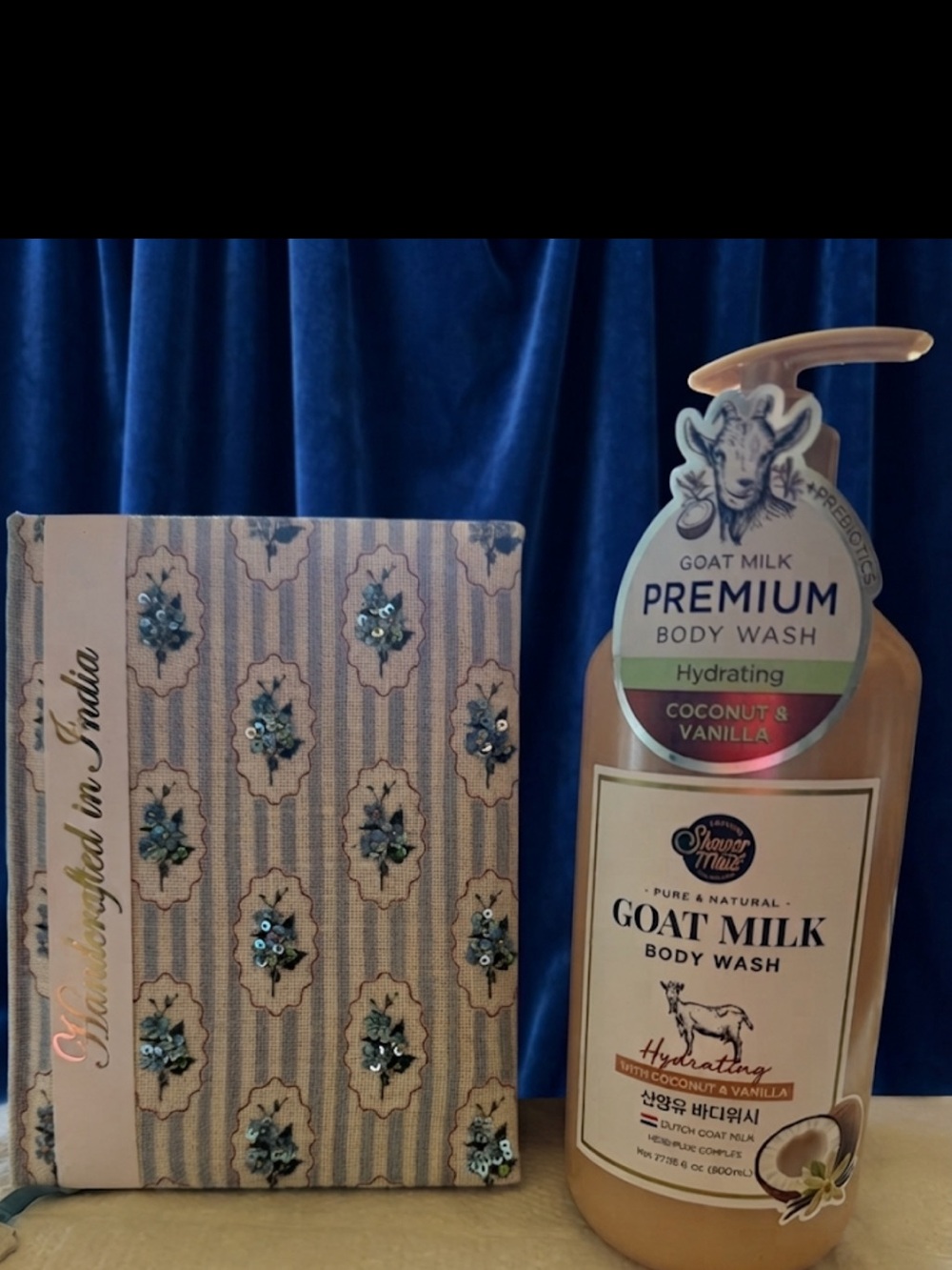 Beauty Goat Milk Premium Body Wash - Coconut & Vanilla (Beige) Including Journal